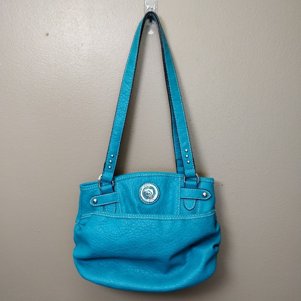 Rosetti Turquoise Faux Leather Shoulder Bag